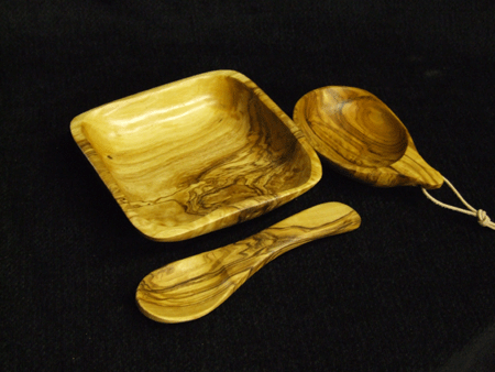 square bowl, spoon and stream cup